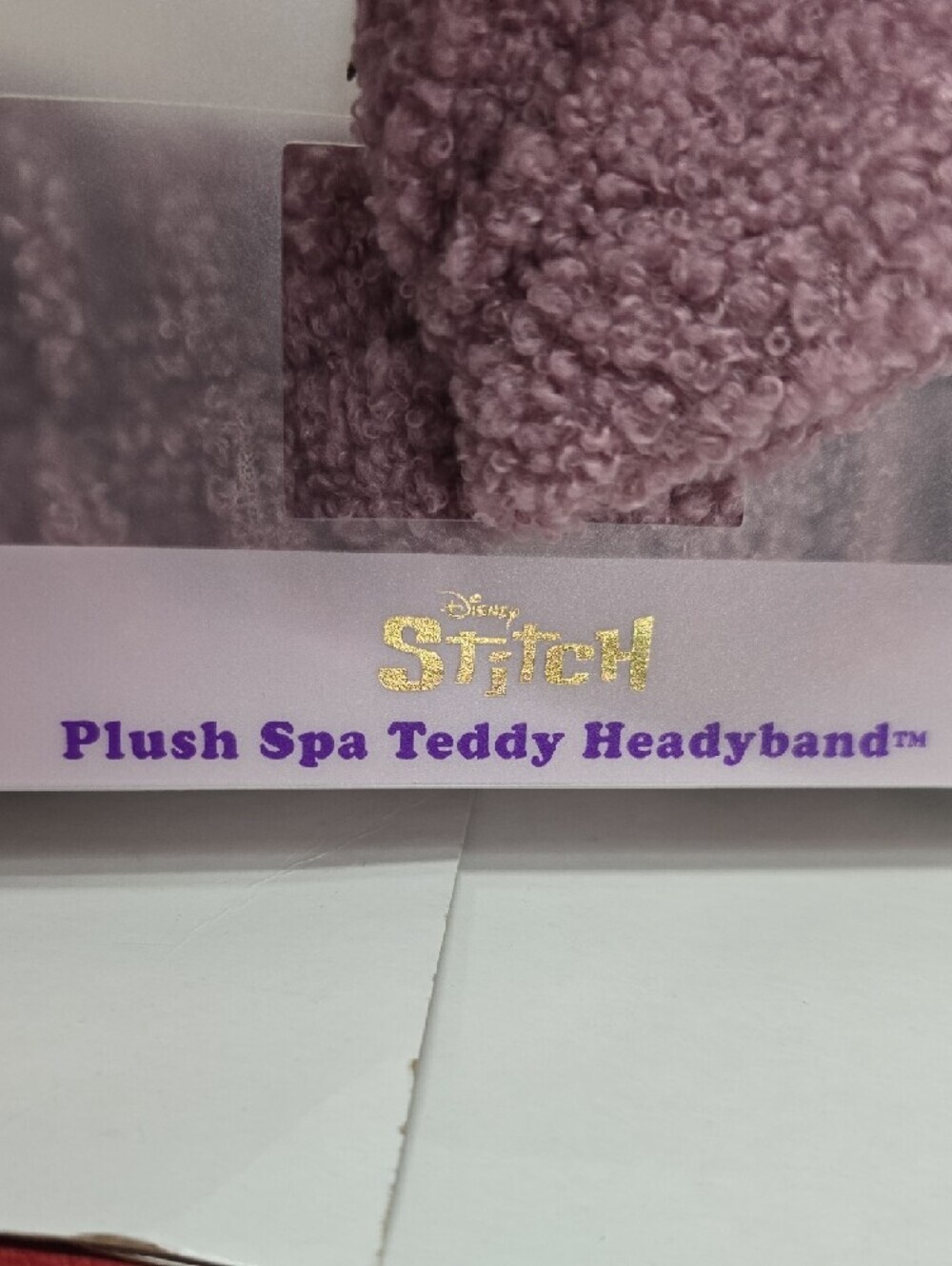 Disney Pink Plush Spa Teddy Headband with Stitch Patch - Picture 5 of 6
